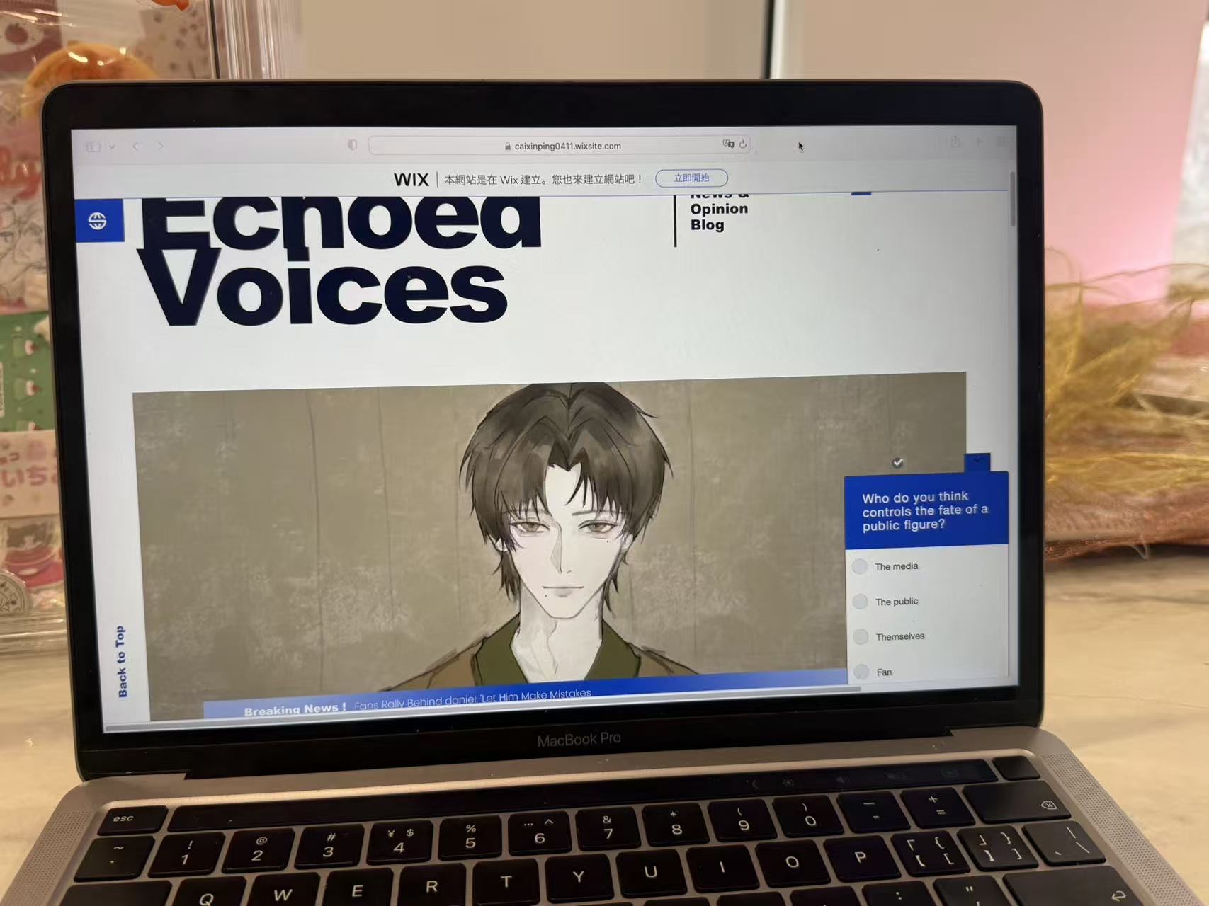 'Echoed Voice', 2025. Interactive website, digital media