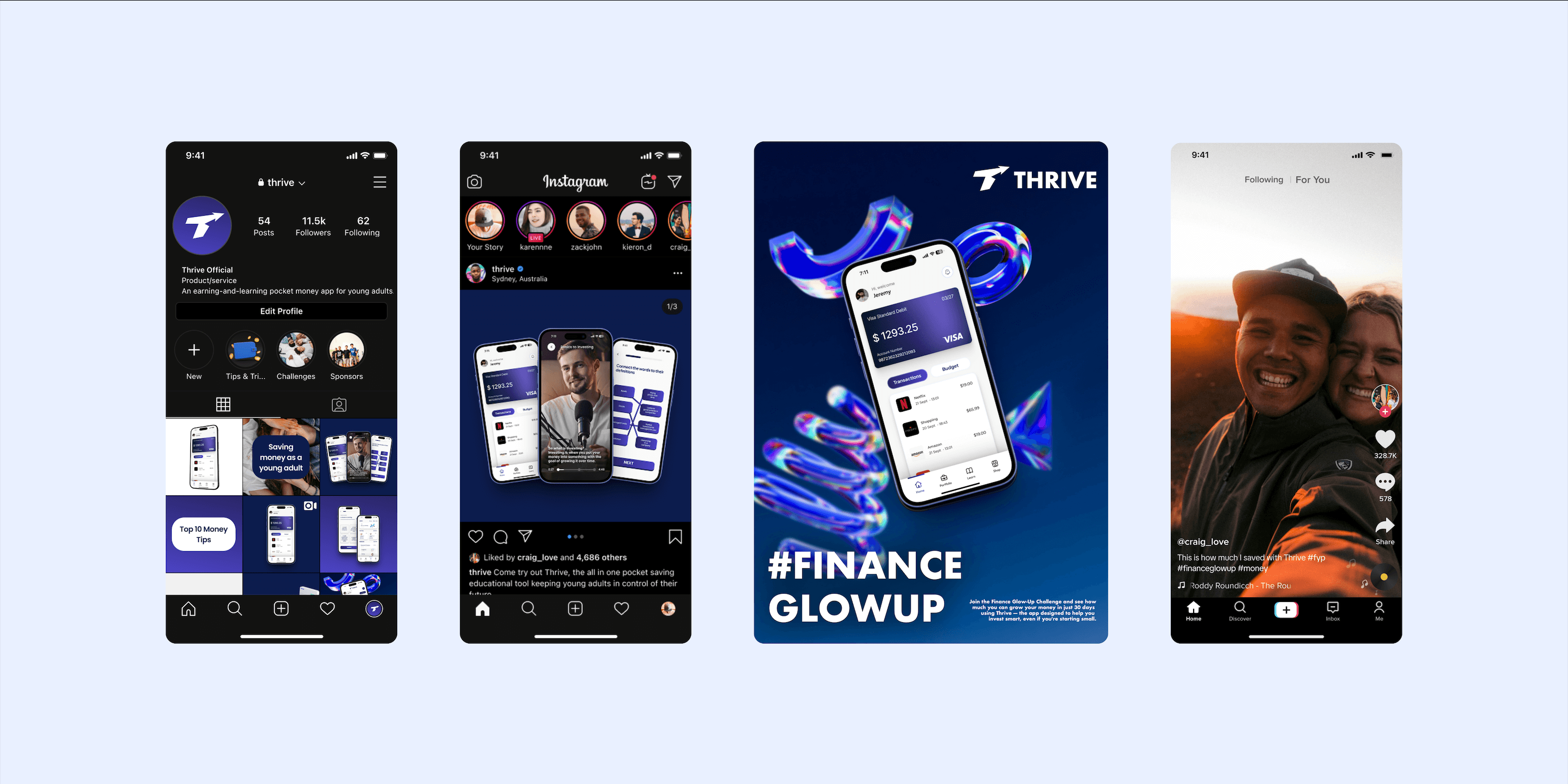 'Thrive Social Media', 2025. Figma