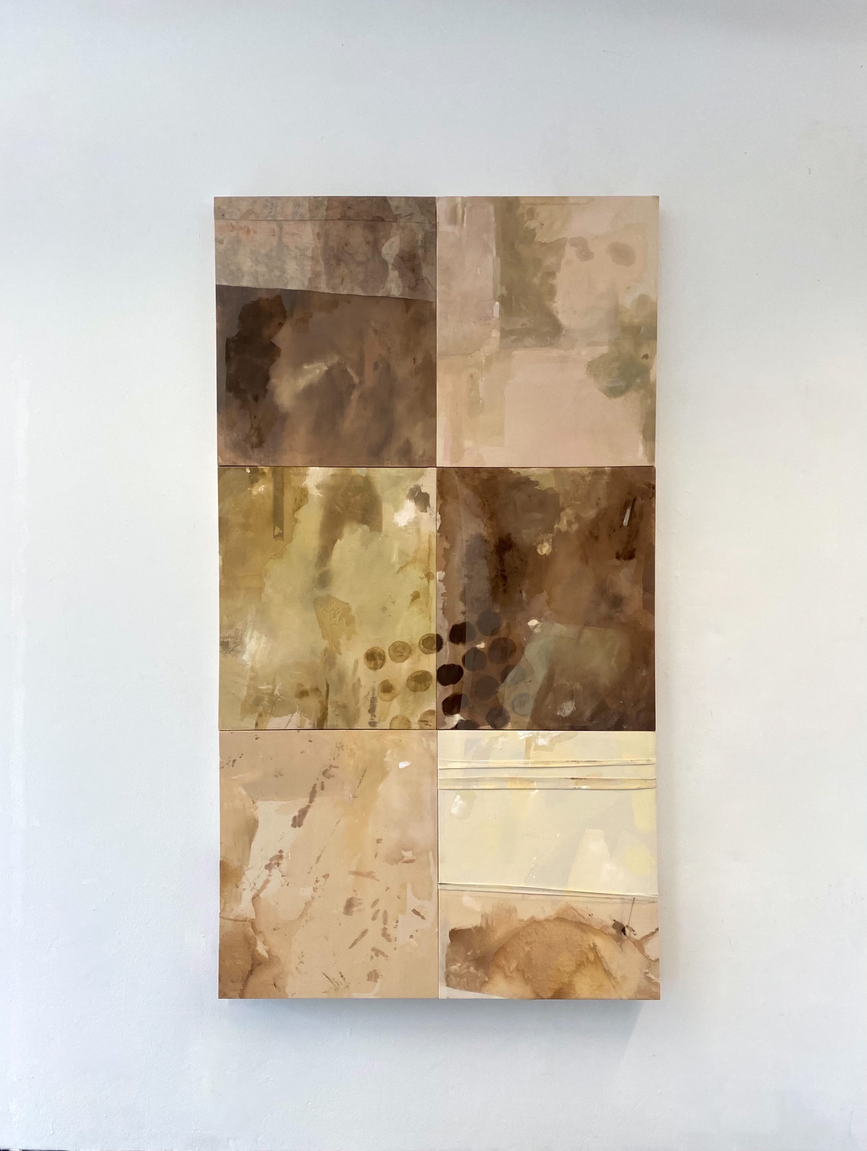 'Under the Mulberry Tree', 2025. Acrylic on raw cotton canvas, eucalyptus dyed linen, crinoline