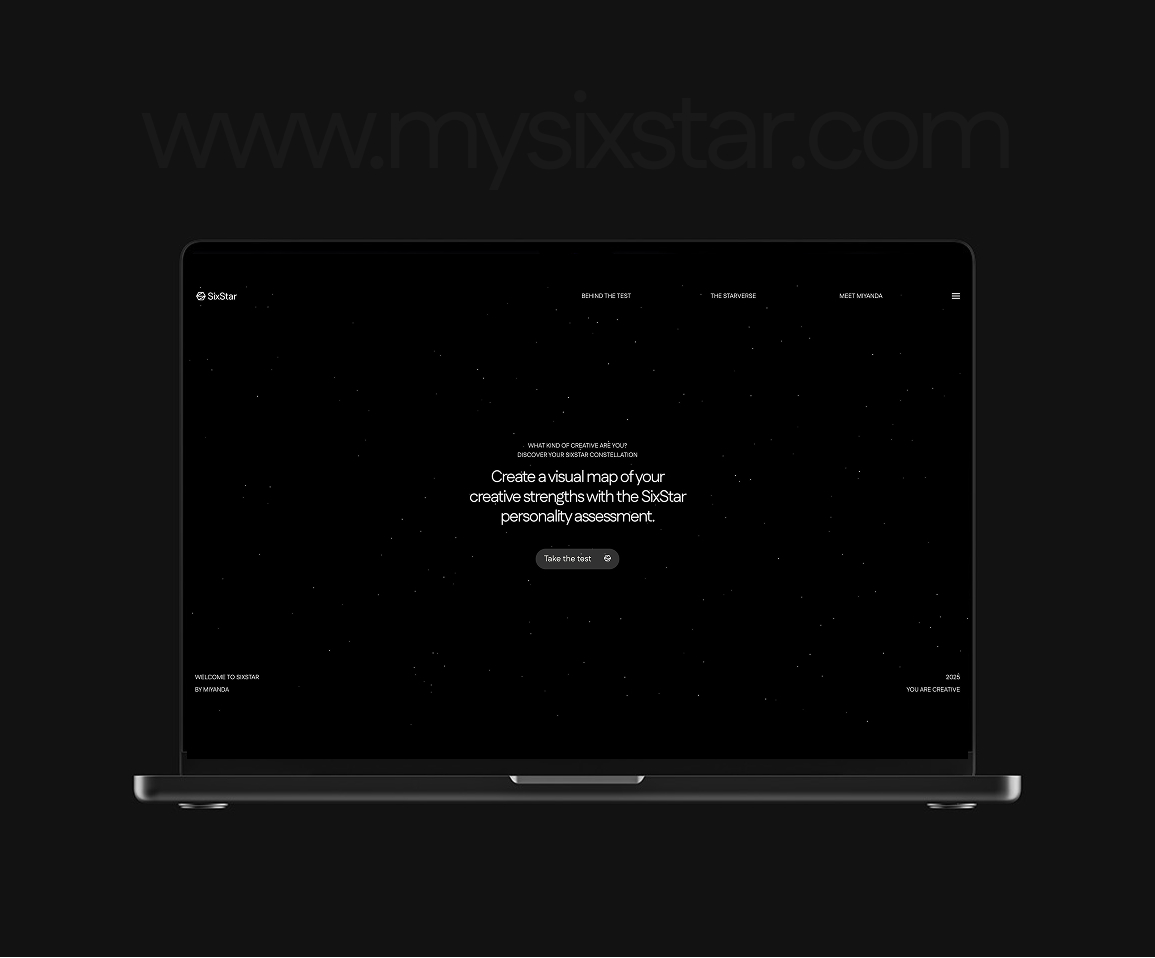 'mysixstar.com', 2025. Webflow, figma