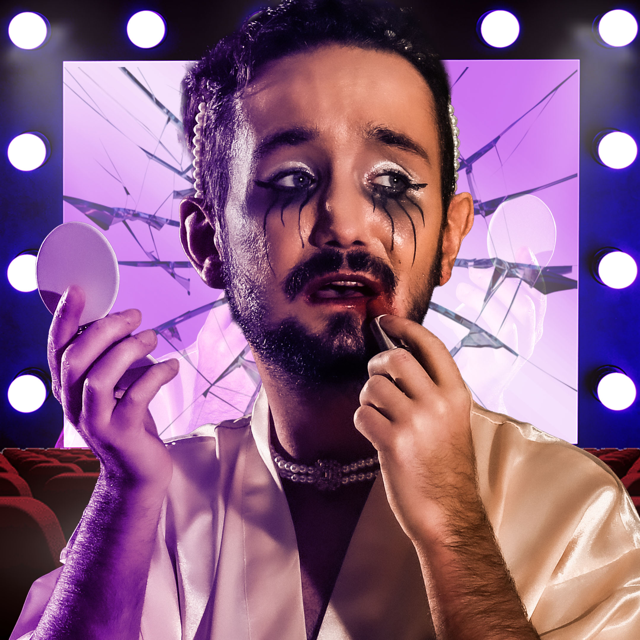 ''the show goes on!' (faded starlet)', 2025. Digital photography, Photoshop