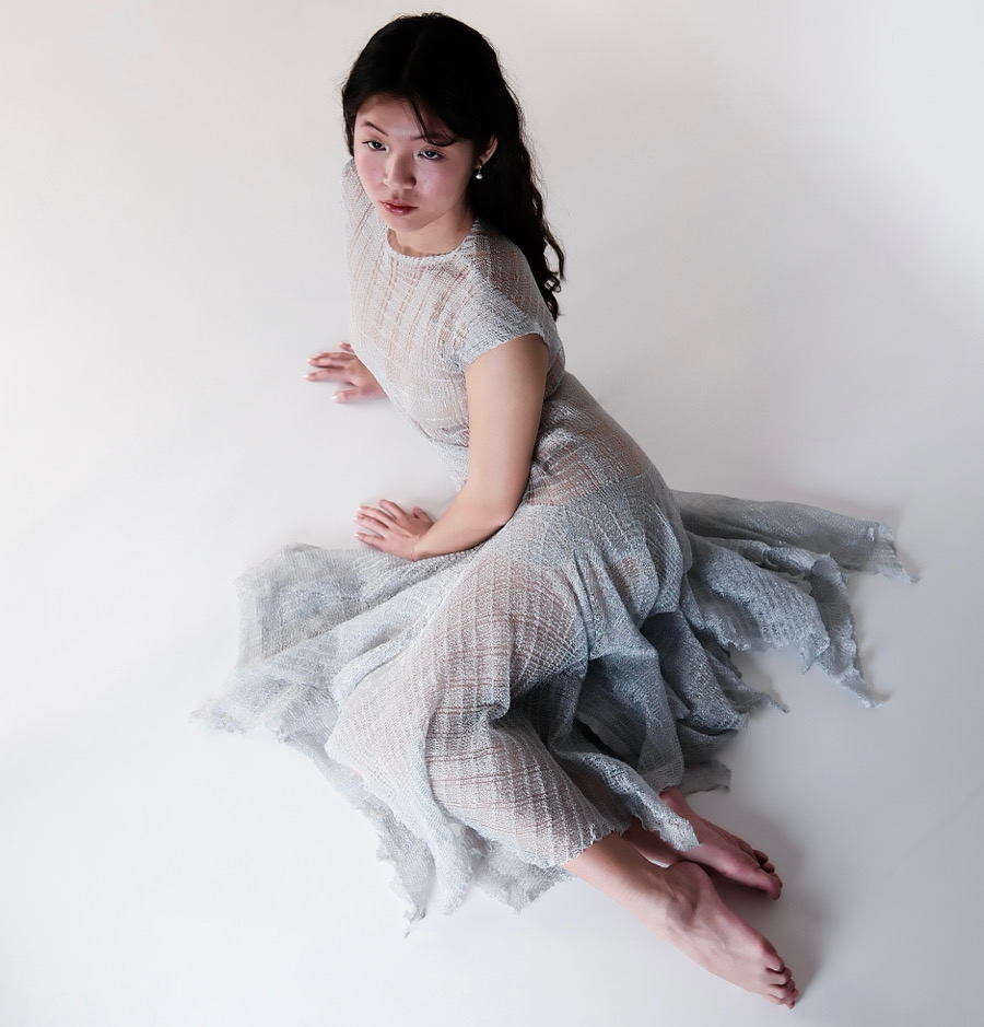 'Knitted Armor Dress', 2025. Textile