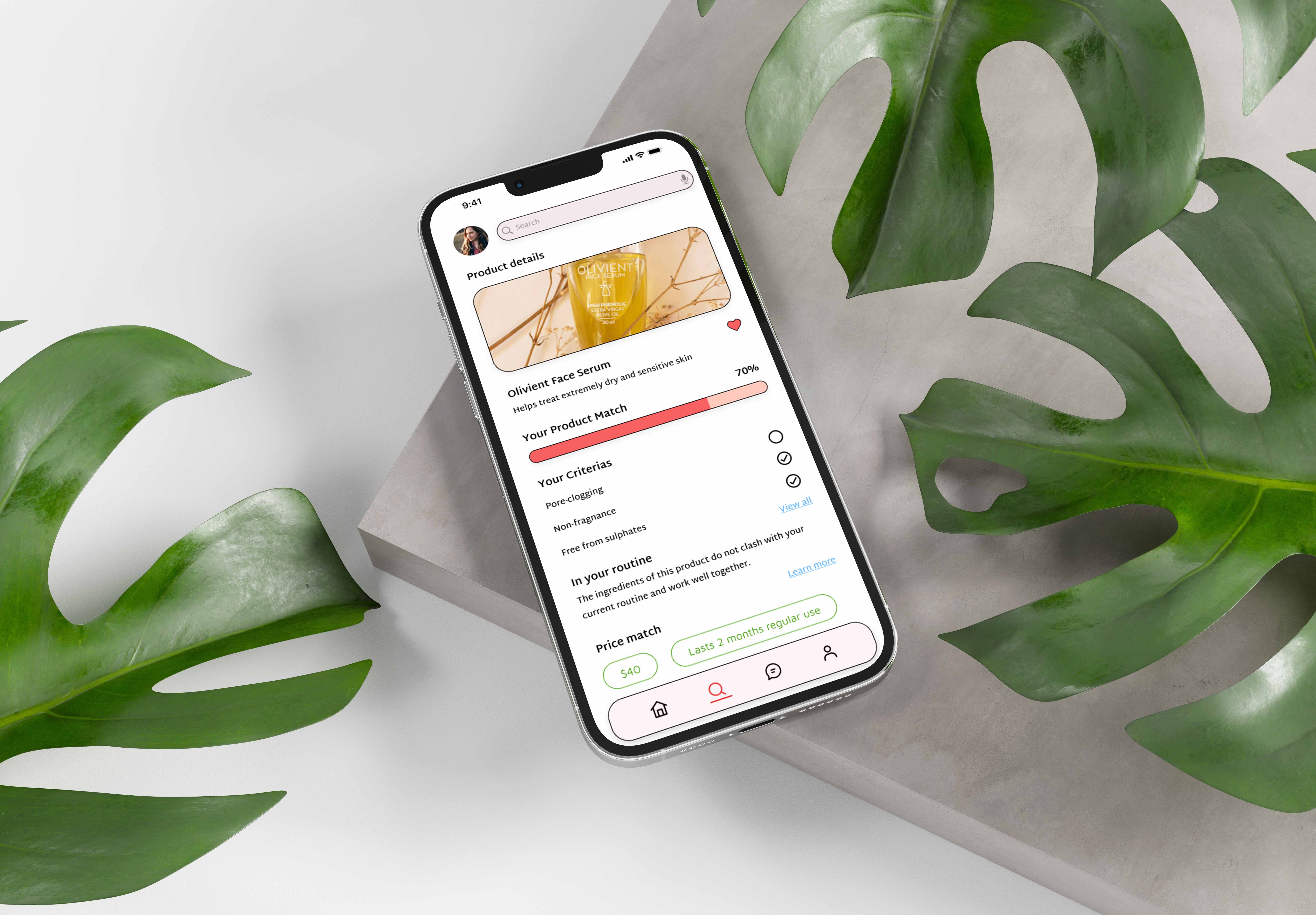 'SkinSaver: Personalised Skincare Guide', 2024. Digital application