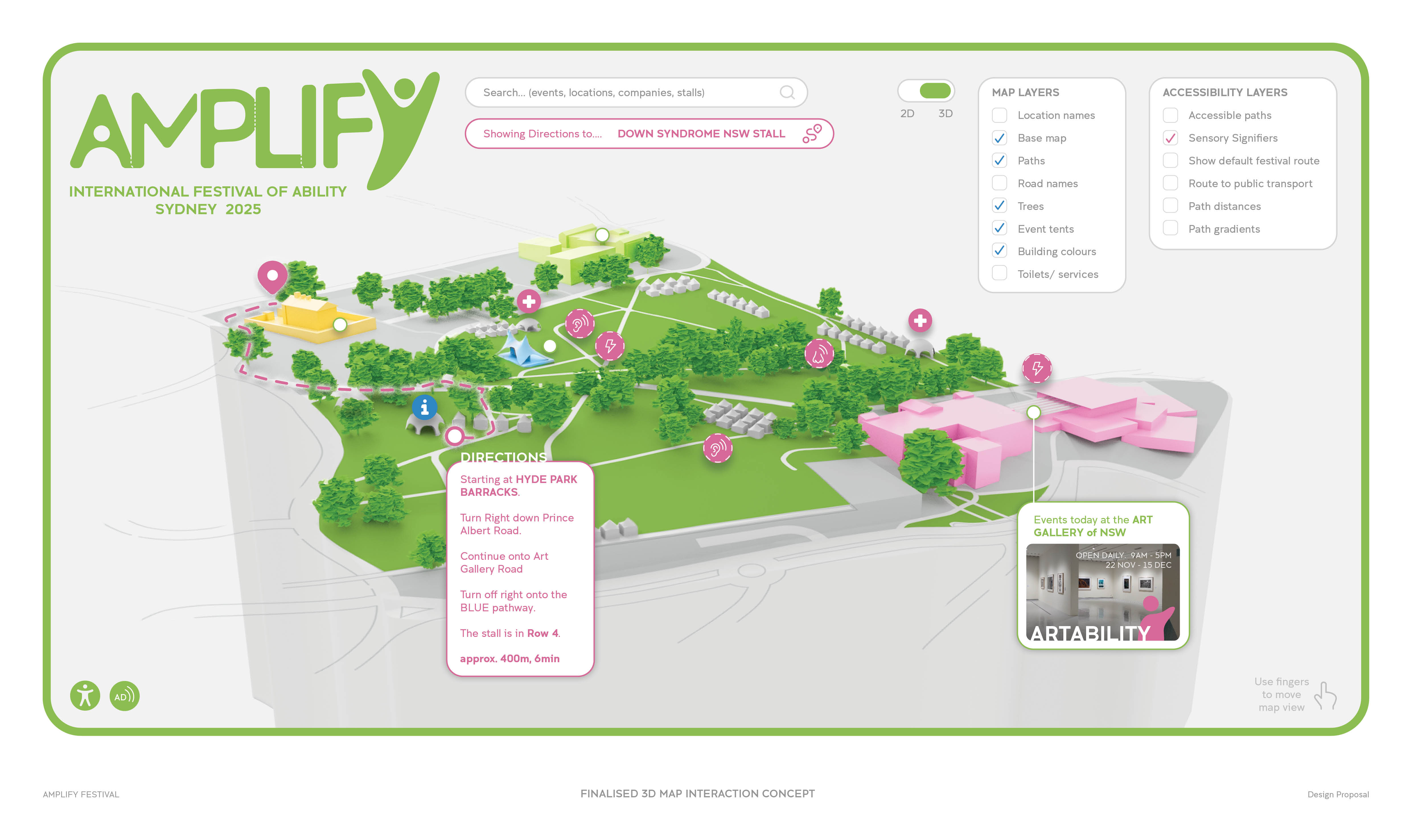 'Amplify Festival - 3D Map', 2025. Digital computer modelling