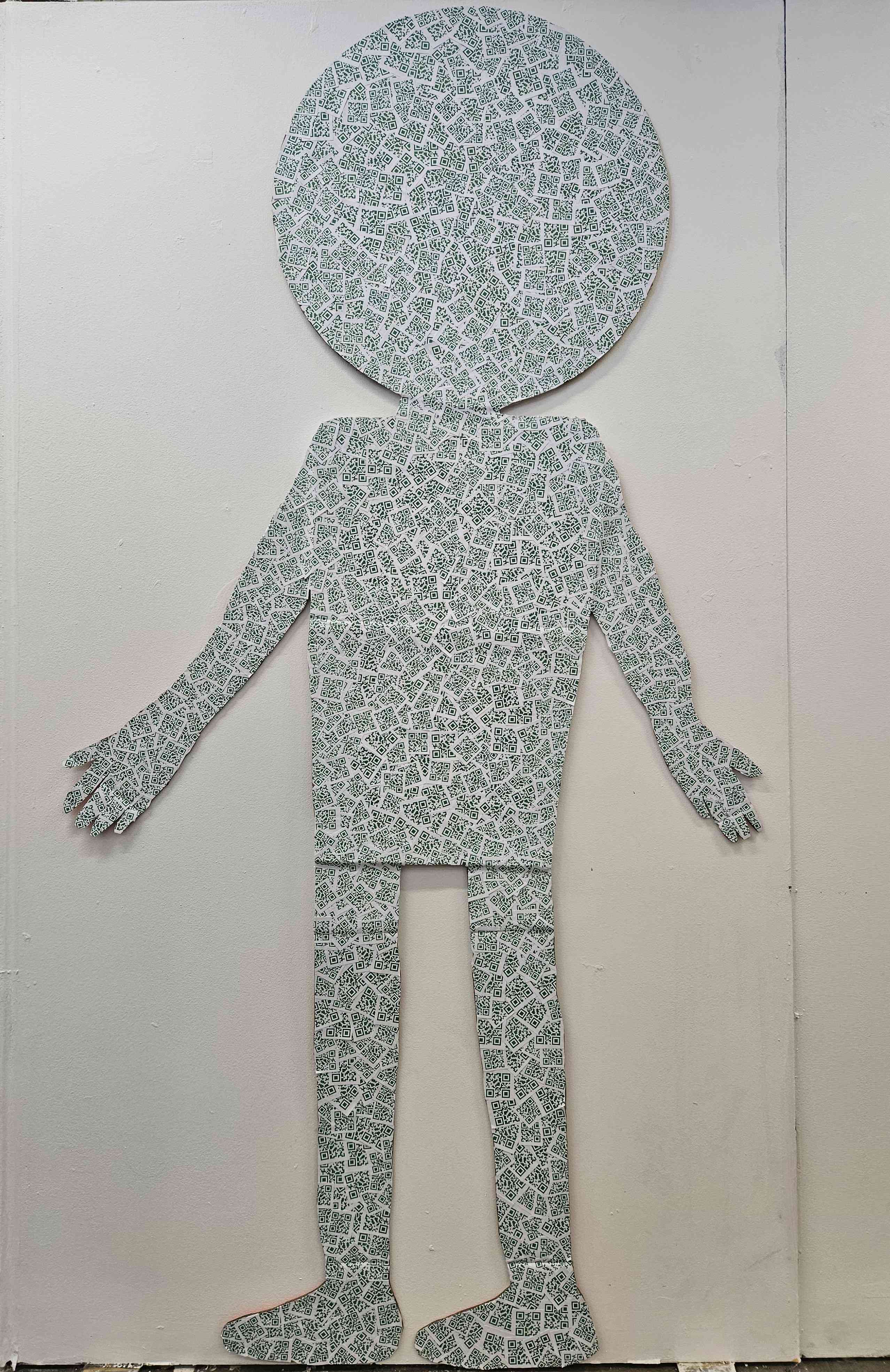 'Patient Zero', 2025. Collage on cardboard