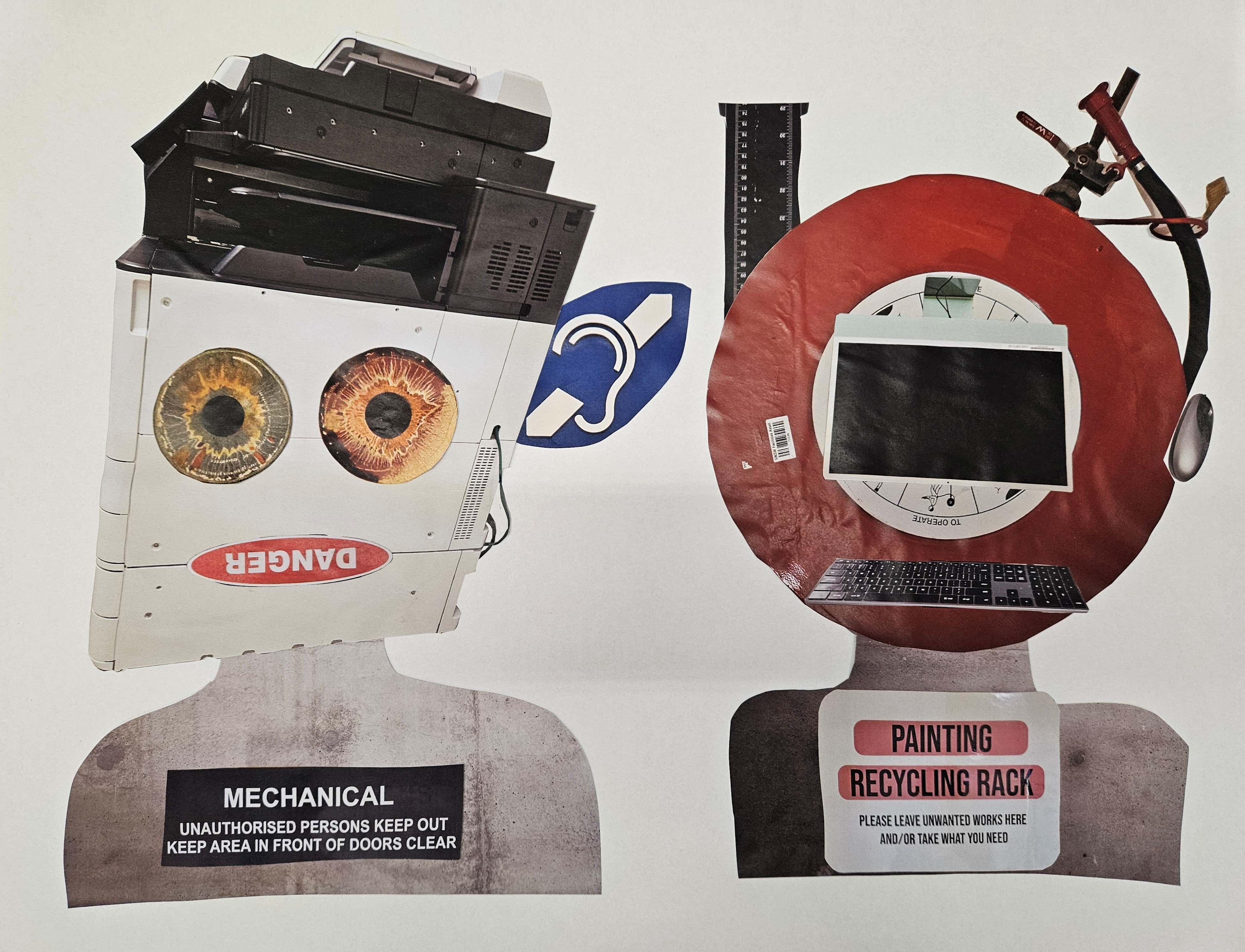 'Humanoid 1', 2025. Collage on paper