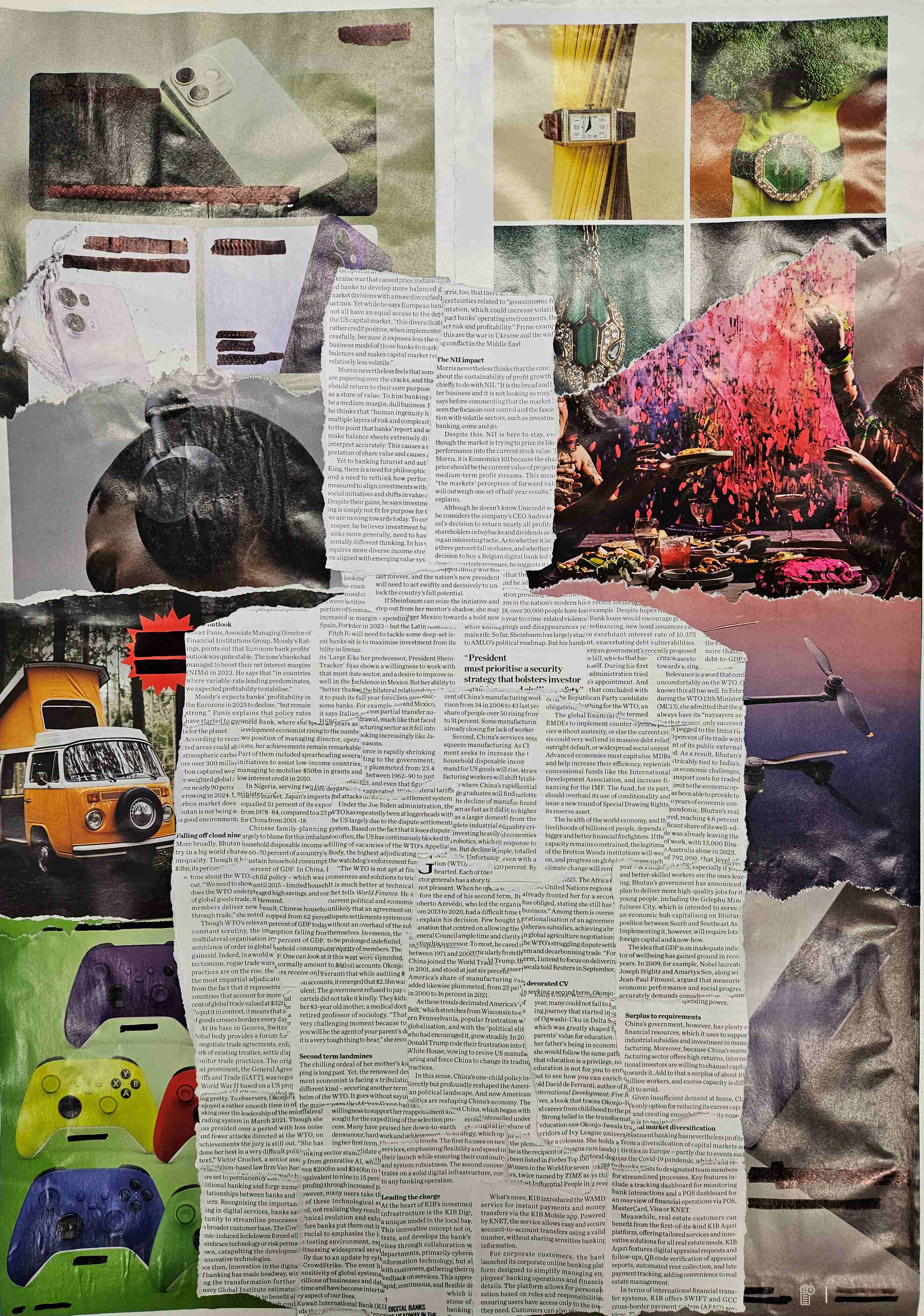 'Humanoid 2', 2025. Collage on paper