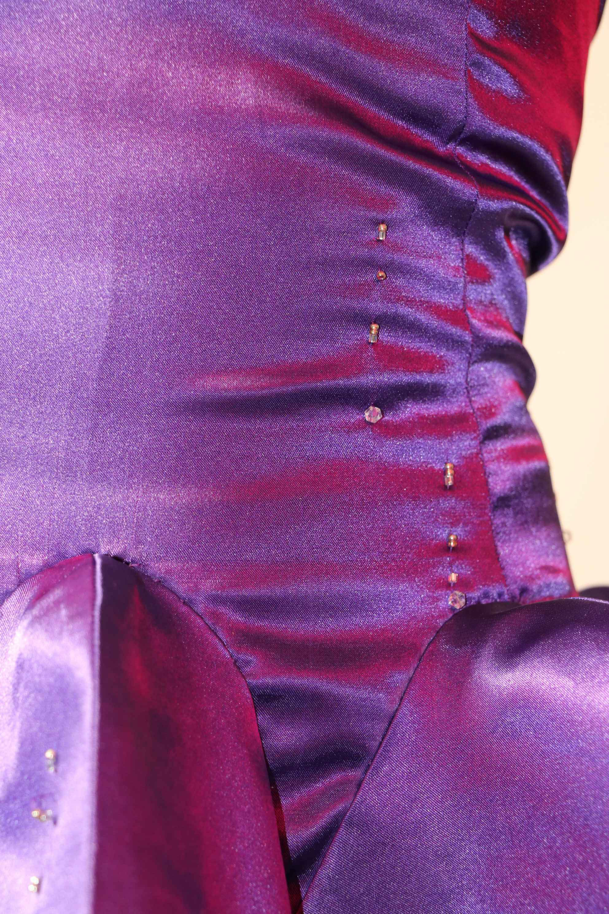 'Butti', 2025. Polyester satin and silver beads