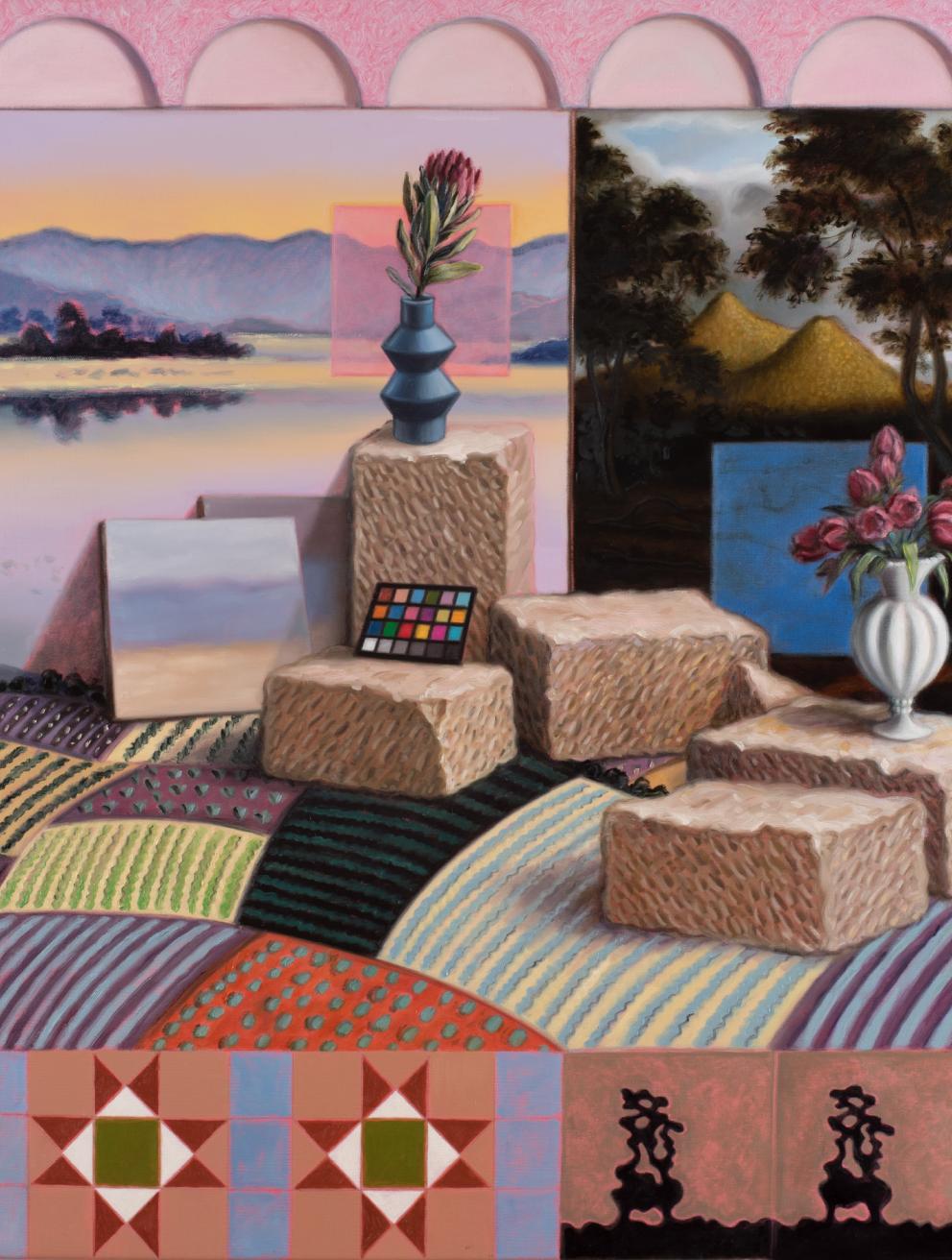 'Painting Plains after John Glover, Philip Wolfhagen and Richard Wastell', 2021. Oil on linen