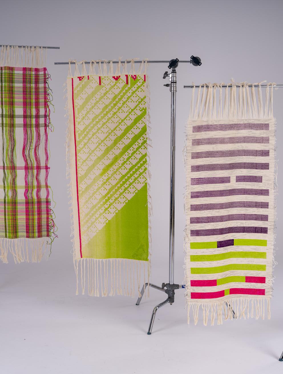 'Wollemi Weave', 2025. Handwoven cotton cloth, textile ink