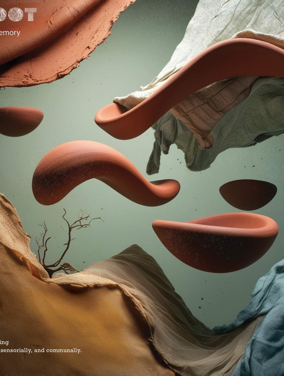 'SROOT: Forms of Memory', 2025. Digital visualisation (conceptual render) of the project