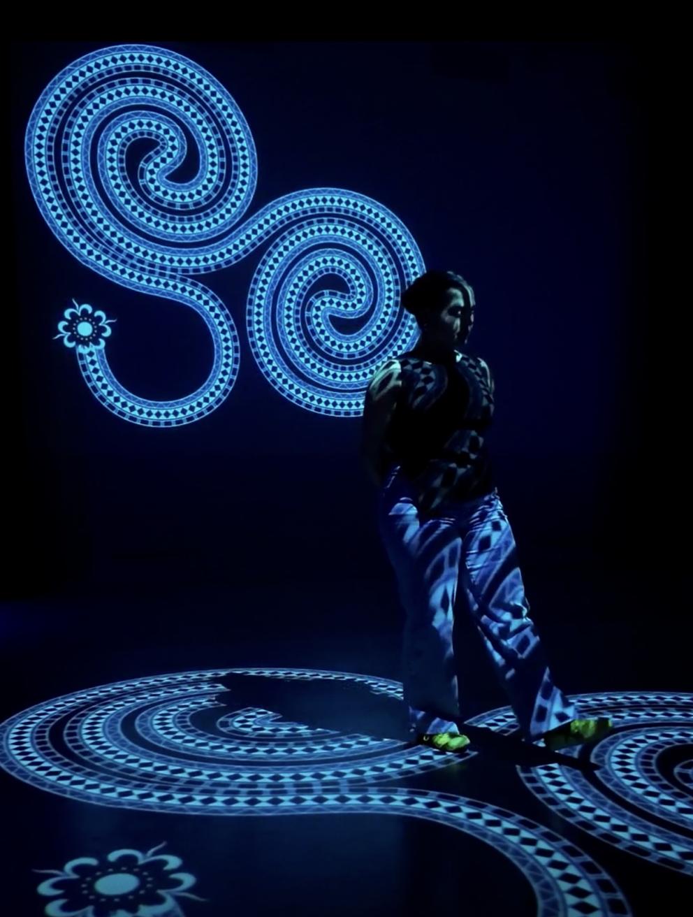 'Living Labyrinths', 2025. Audiovisual installation, projected graphics
