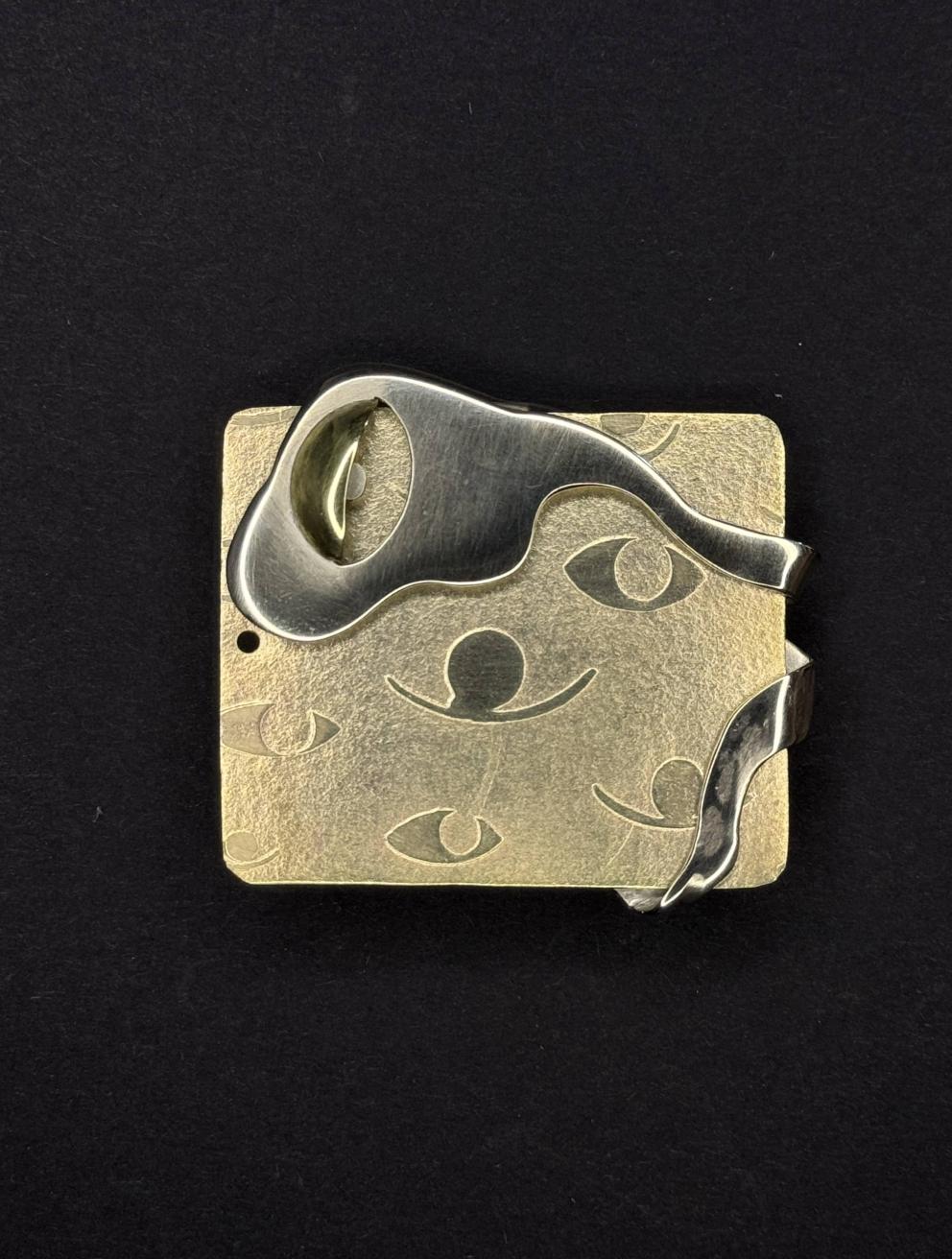'Eye of Pride / Cheshm-e Eftekhar', 2025. Nickel silver, brass