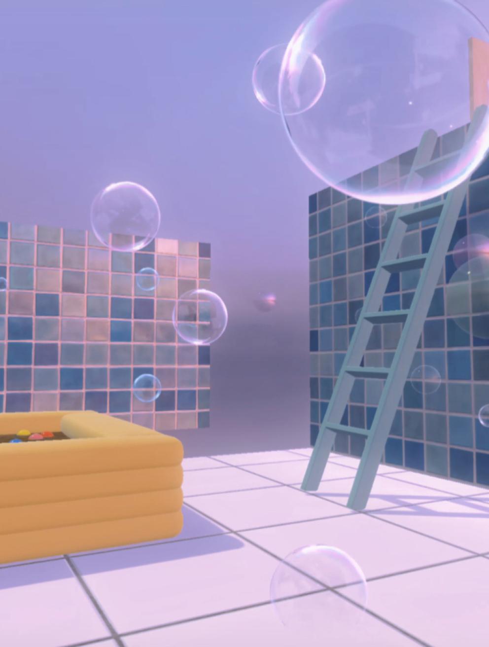 'Soft Rewind', 2025. Photoshop, digital modelling and texturing, unity real-time 3D environment, cinematic video editing, ambient sounds