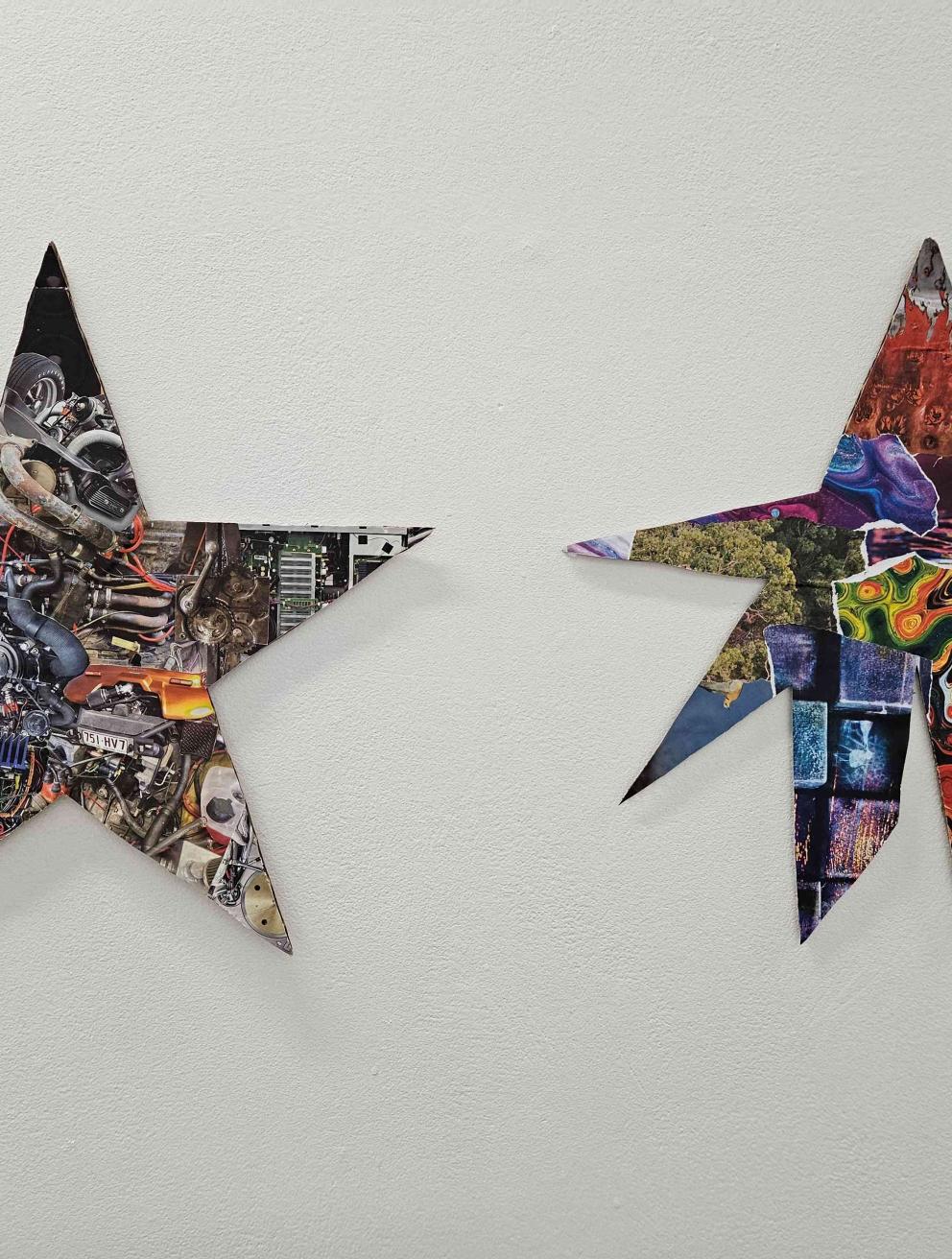 'Binary Star', 2025. Collage on Cardboard