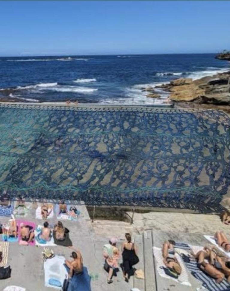 'Waves Of Triumph', 2025. Upcycled electrical cables as a macramé-based medium