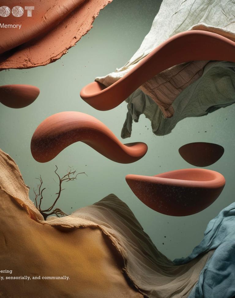 'SROOT: Forms of Memory', 2025. Digital visualisation (conceptual render) of the project