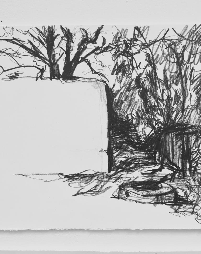 'I can't get over it (detail)', 2025. Graphite on paper
