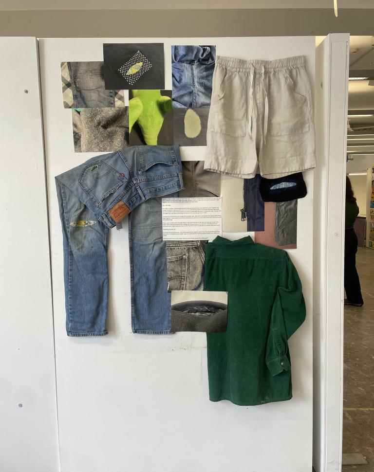 'Still And Quiet With A Needle In Hand', 2025. Mended clothes, photography