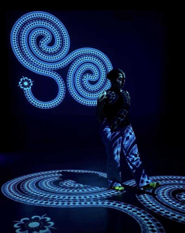 'Living Labyrinths', 2025. Audiovisual installation, projected graphics