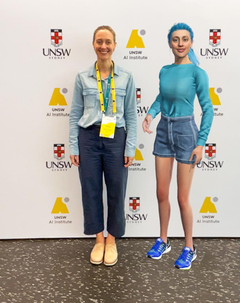 'AI Companion Sophie with artist Sally McKay', 2024. AI