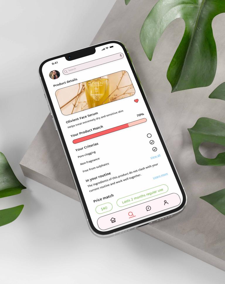 'SkinSaver: Personalised Skincare Guide', 2024. Digital application