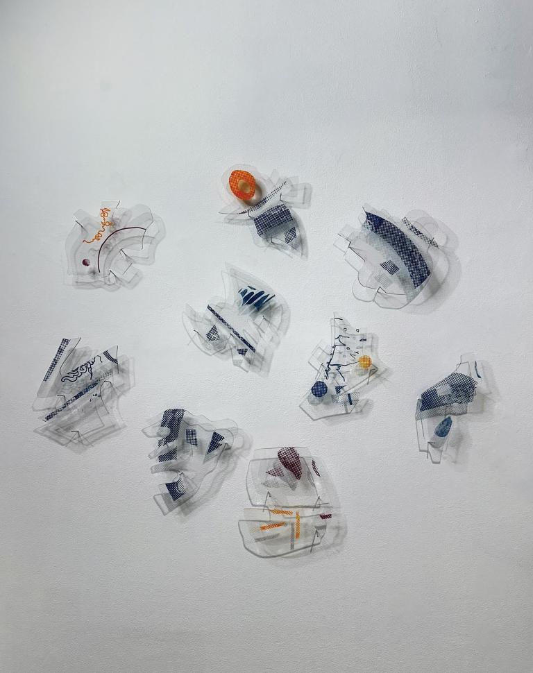'Uni Muses', 2025. Perspex, screenprint